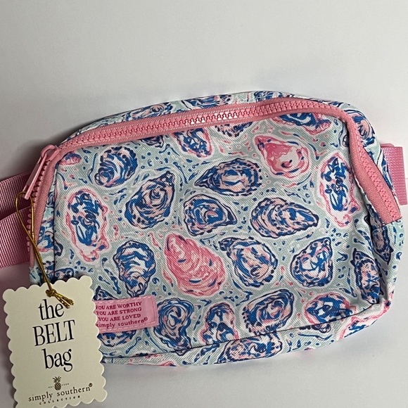 Simply Southern Collection Oyster Sea Shells Belt Bag Fanny Pack Beach Ocean New - Picture 2 of 7